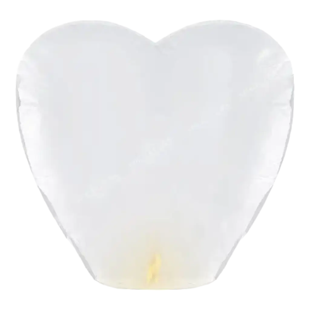 Weiße fliegende Laternen Herzform XL