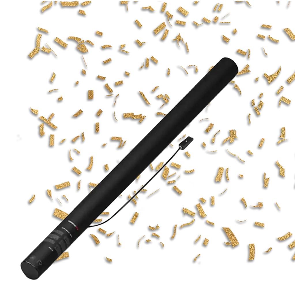 Elektrische Konfetti-Pistole Gold / Gold 80 cm