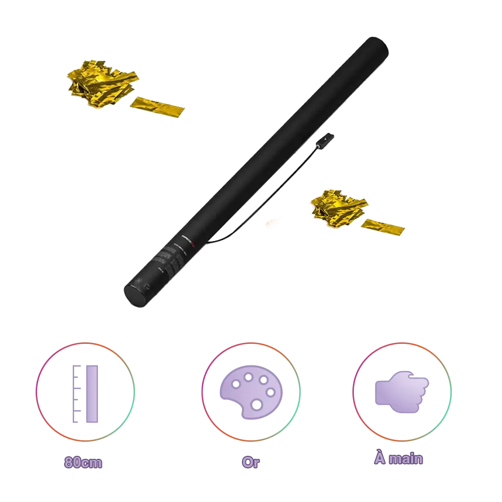 Elektrische Konfetti-Pistole Gold / Gold 80 cm