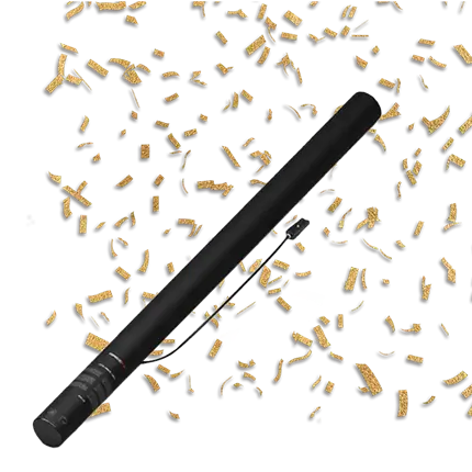 Elektrische Konfetti-Pistole Gold / Gold 80 cm