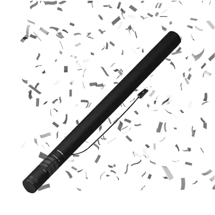 Elektrische Konfetti-Pistole Silber / Silber 80 cm