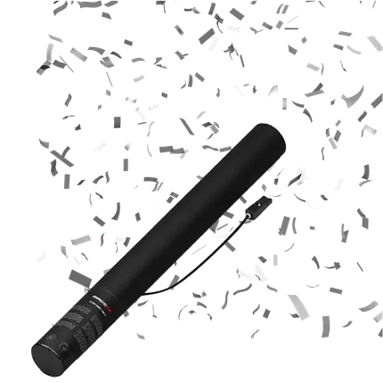 Elektrische Konfetti-Kanone Silber / Silber 50 cm