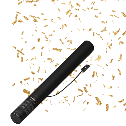Elektrische Konfetti-Pistole Gold / Gold 50 cm