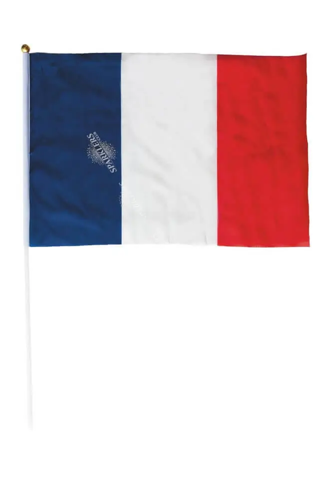 Frankreich Flagge mit Stab 30x45cm