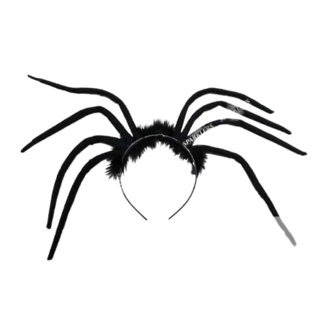 Schwarzes Spinnenstirnband mit Fell