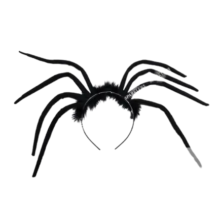 Schwarzes Spinnenstirnband mit Fell