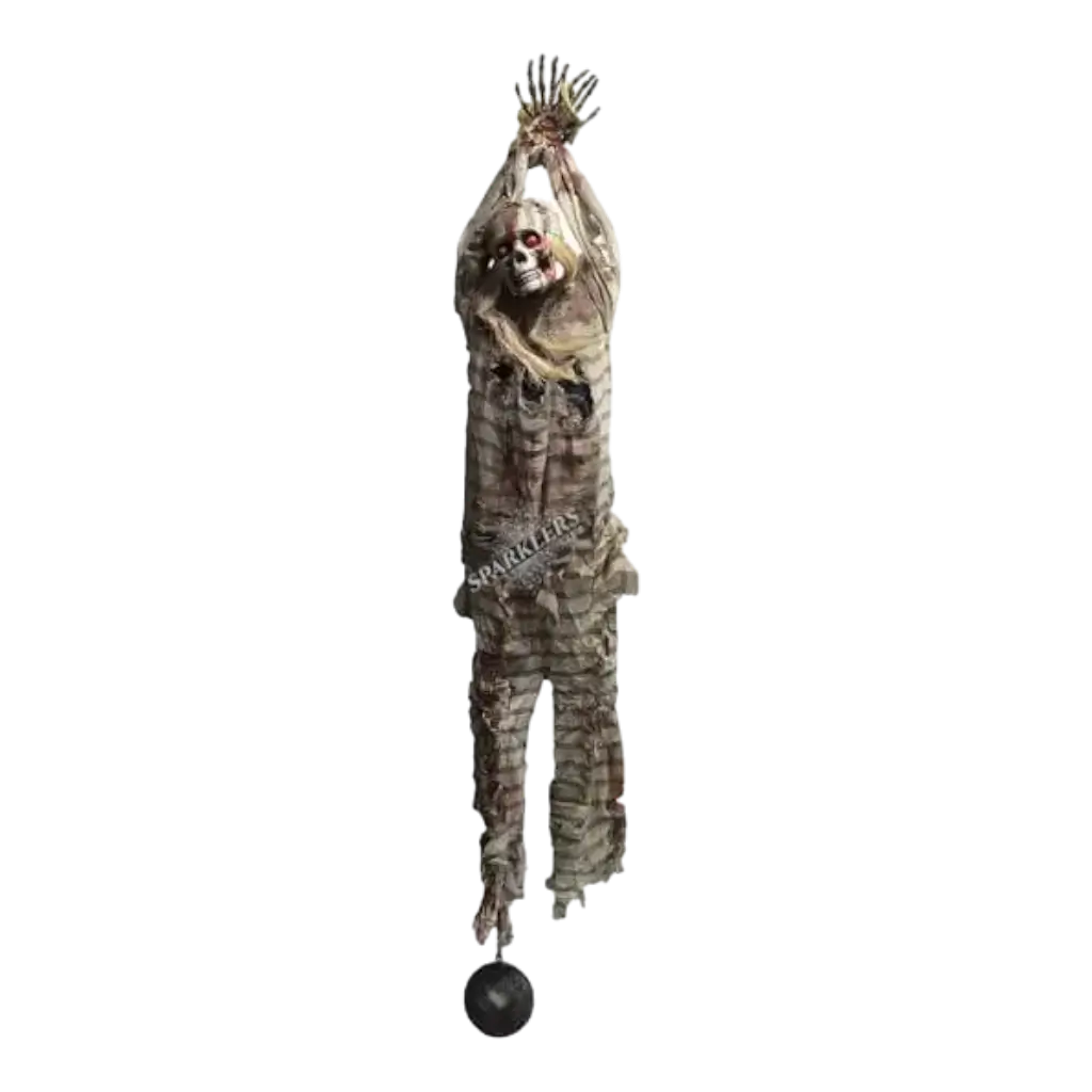 Skelett leicht hängender Sträfling mit Kugel 210cm