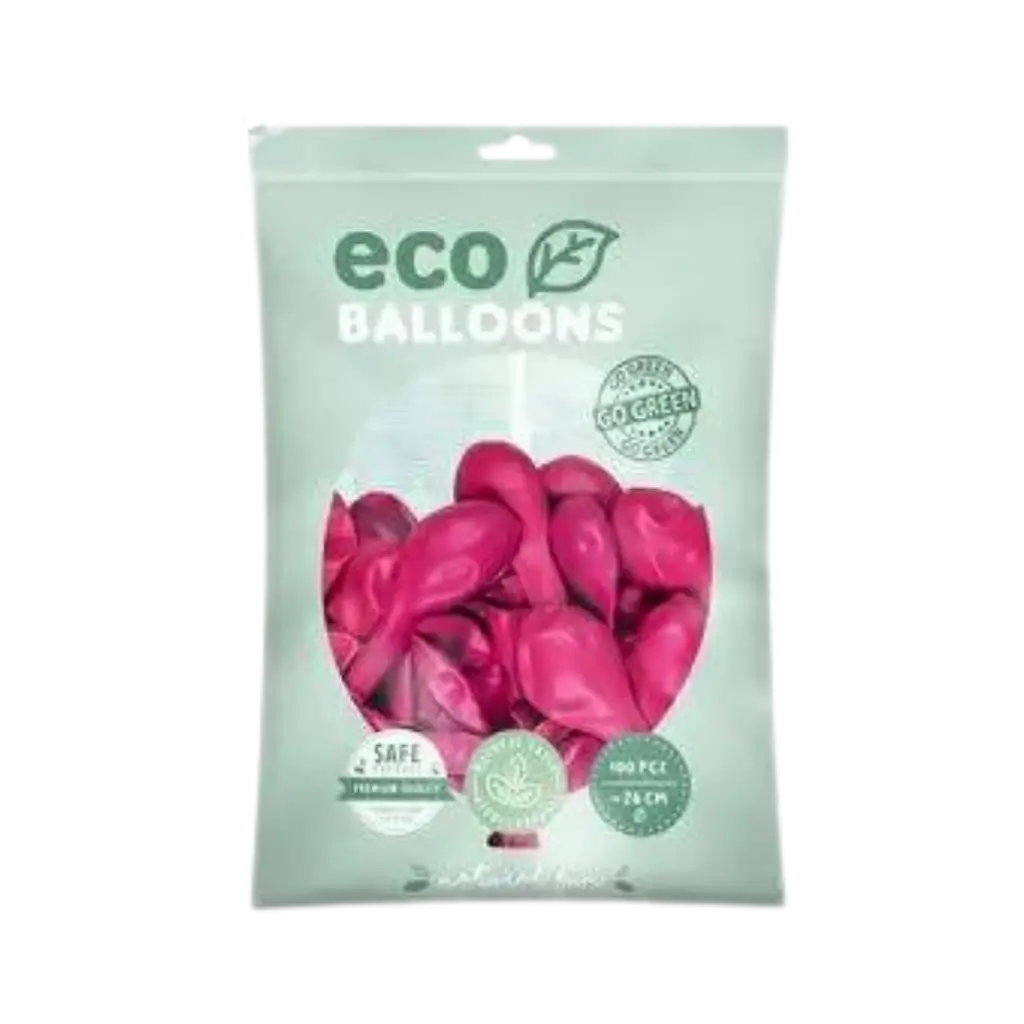 Packung mit 100 dunkelrosa Luftballons