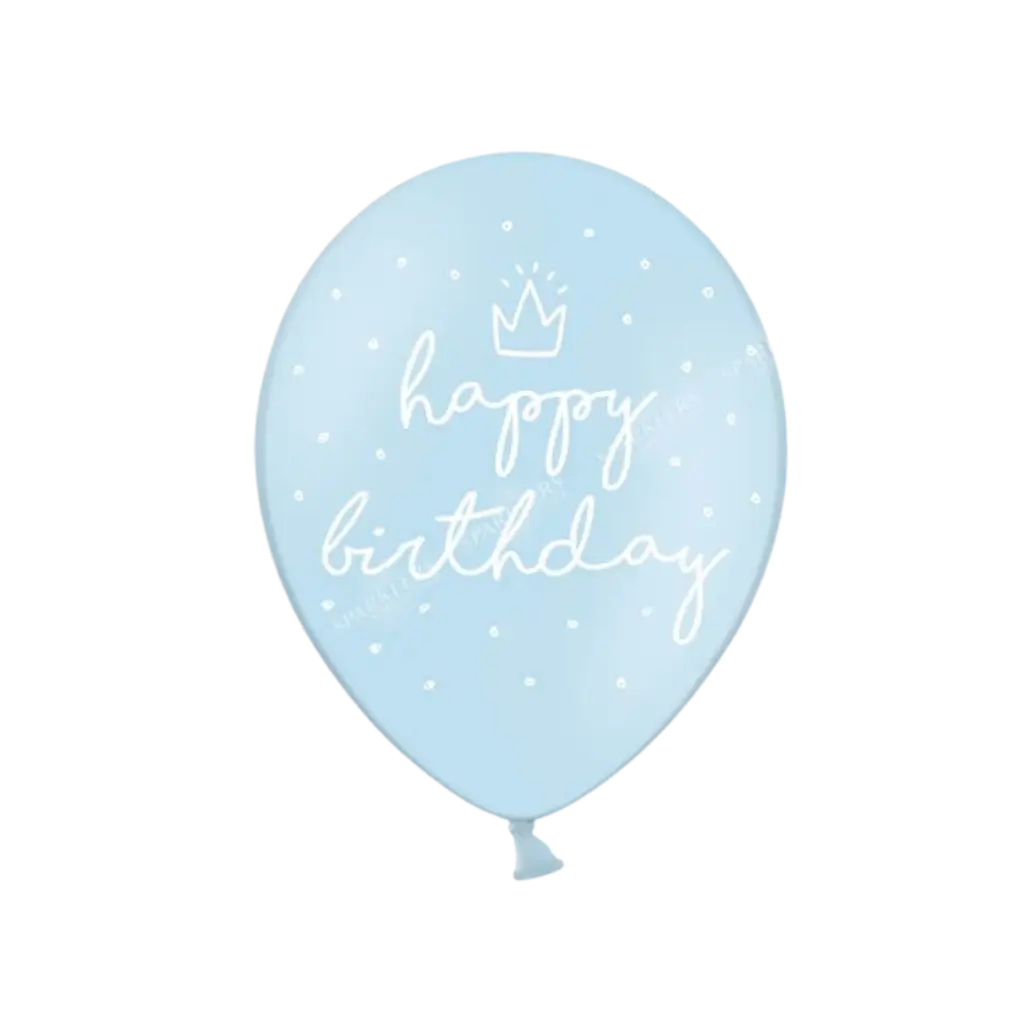 6er-Pack "HAPPY BIRTHDAY" Blaue Luftballons