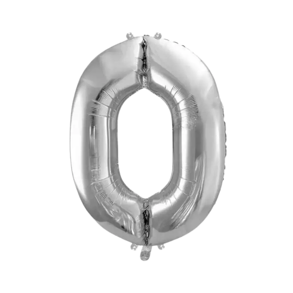 Jubiläumsballon Nummer 0 Silber 86cm