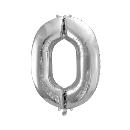 Jubiläumsballon Nummer 0 Silber 86cm