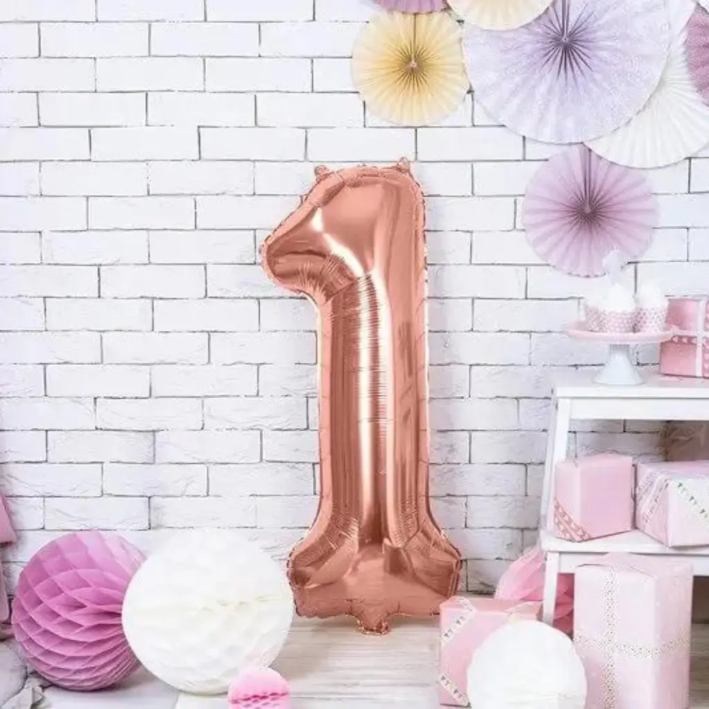 Jubiläumsballon Nummer 1 Roségold 86cm