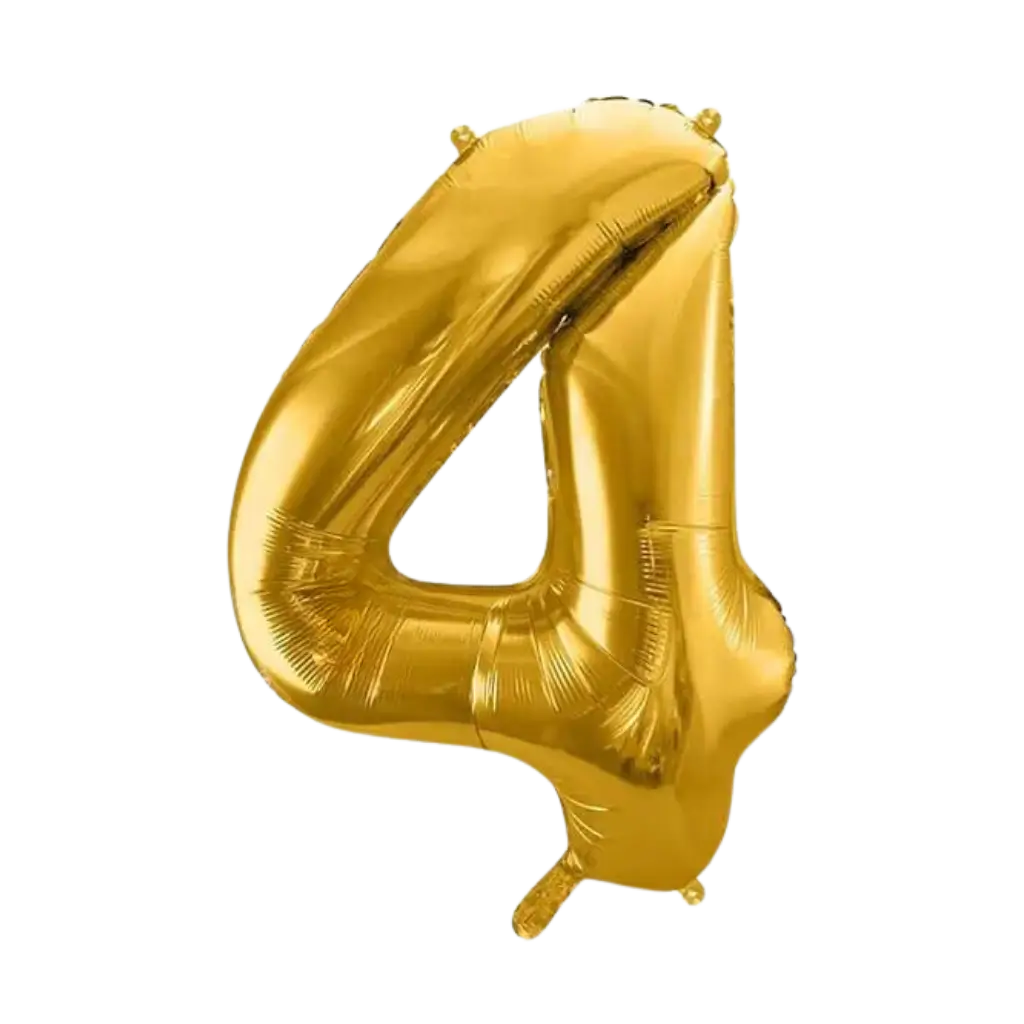 Ballon Nummer 4 Gold 86cm