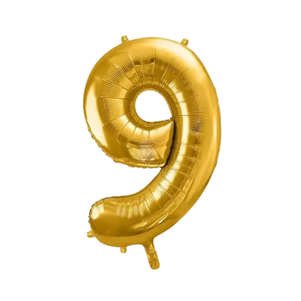 Ballon Nummer 9 Gold 86cm