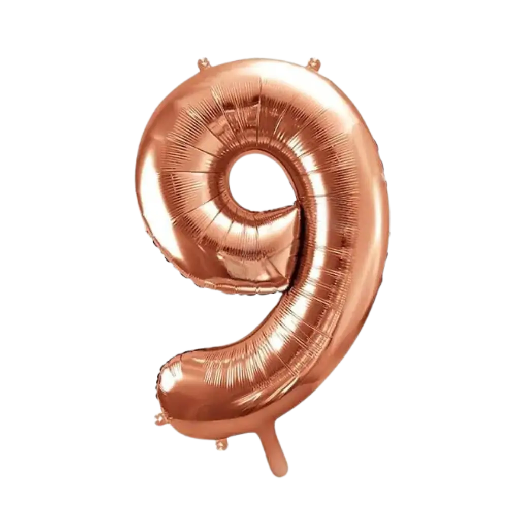 Jubiläumsballon Nummer 9 Roségold 86cm