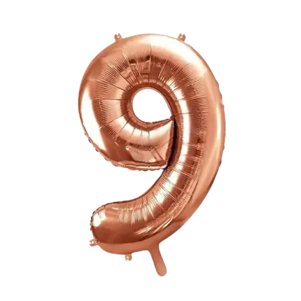 Jubiläumsballon Nummer 9 Roségold 86cm