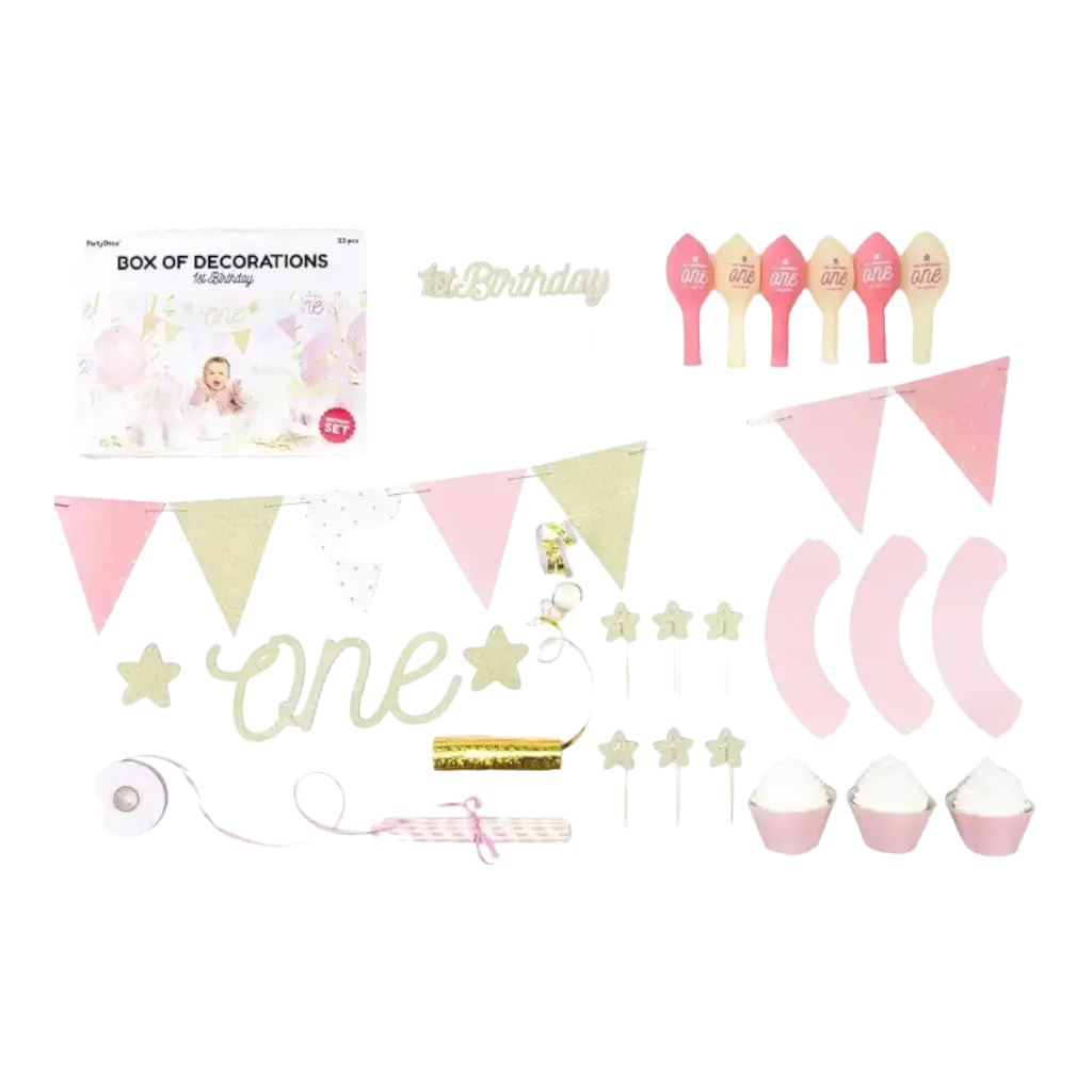 Goldenes Dekorationsset zum 1. Jahrestag