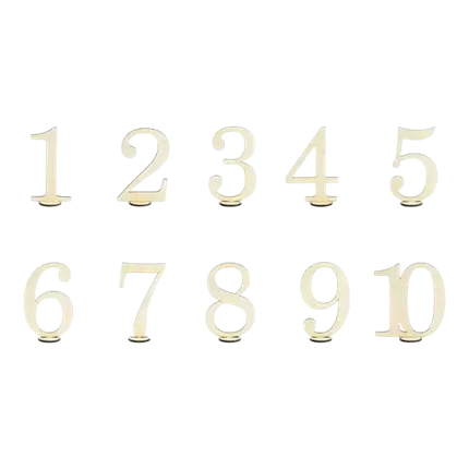 Holztisch-Nummern von 1 bis 10