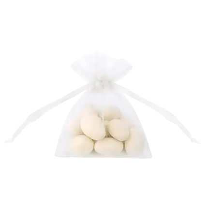 Packung mit 20 weißen Organza-Beuteln