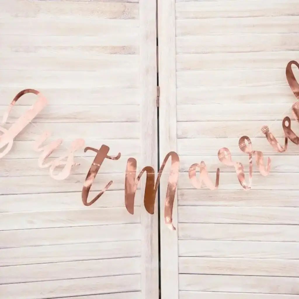 Just Married Banner, Roségold