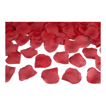 100 rote Rosenblütenblätter