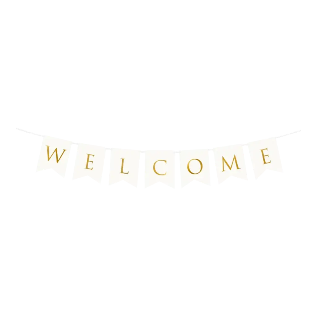 Begrüßungsbanner, weiß