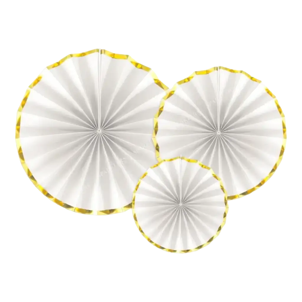 Weiße Zierrosen mit Goldrand (3 Stück)