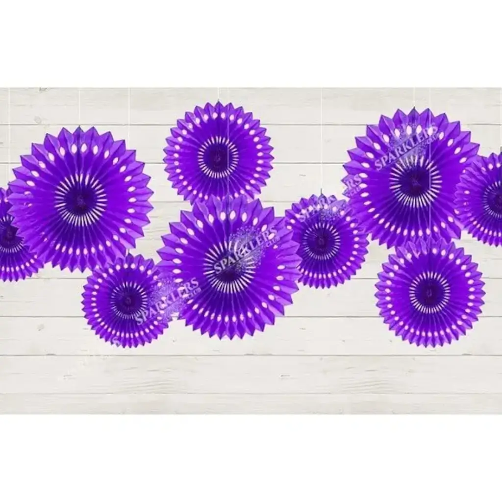 Deko-Rosetten, violett, 20-30 cm (3 Stück)