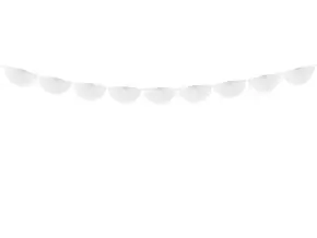 Girlande aus weißem Rosettenstoff 3 Meter