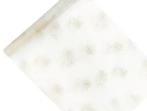 Weißer Tischläufer mit Golddruck, Länge 9 Meter