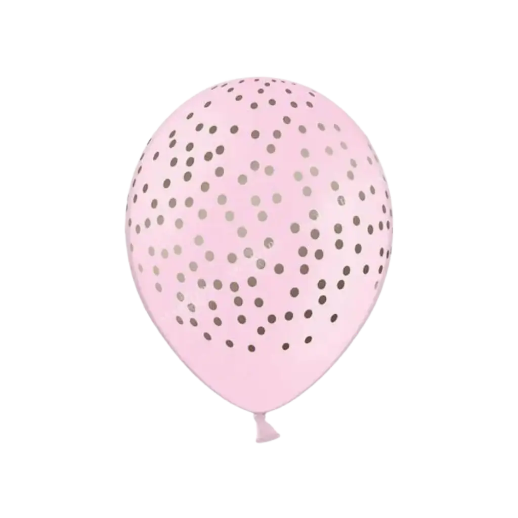 Packung mit 50 rosa Luftballons mit goldenem runden Muster