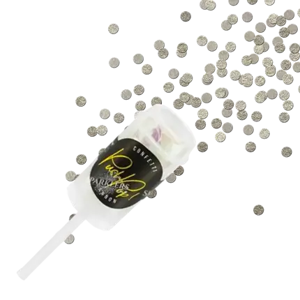 Confettis drücken Pop-Silber