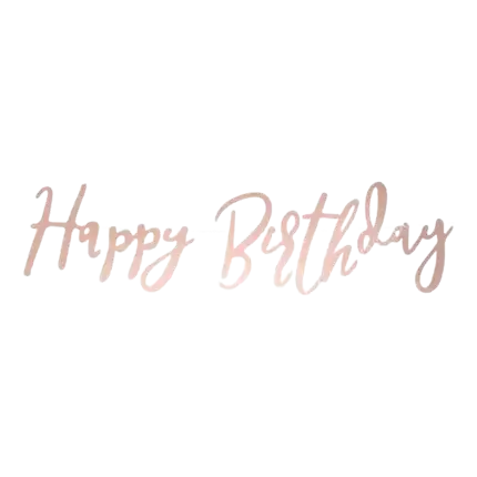 Geburtstagsgirlande Happy Birthday Rosa Gold