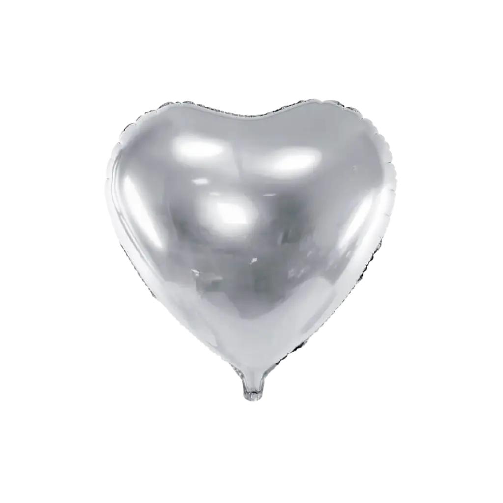 Herzballon Silbermetallic 61cm