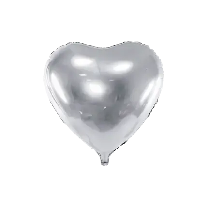 Herzballon Silbermetallic 61cm