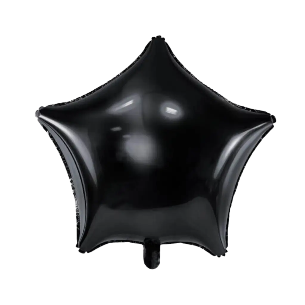 Metal Star Ballon Schwarz 48cm