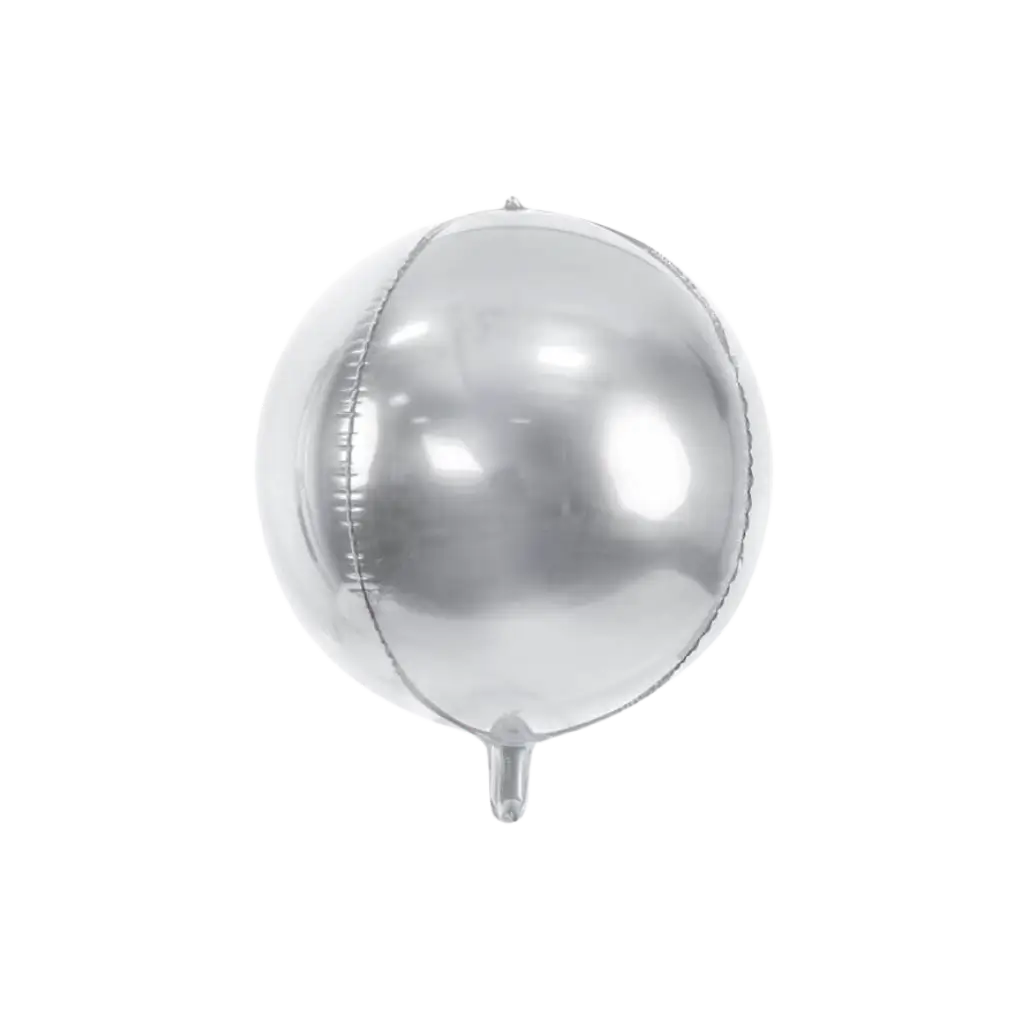 Runder Ballon Silbermetallic 40cm
