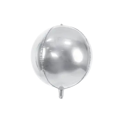 Runder Ballon Silbermetallic 40cm