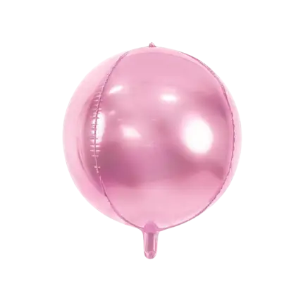 Runder Luftballon Metallisch Rosa 40cm