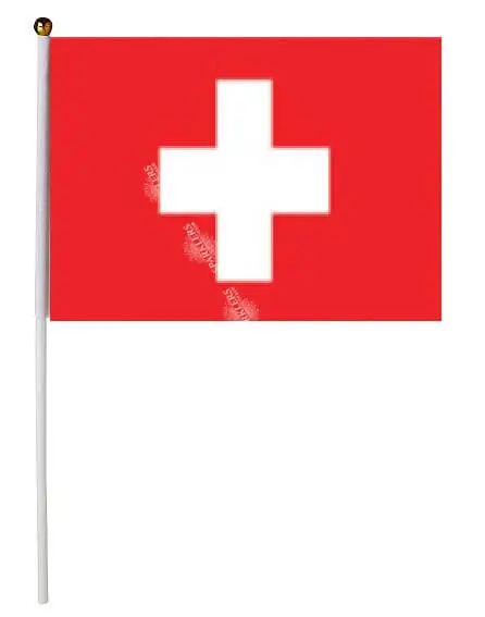 Lot von 12 Schweizer Flaggen 14x21cm