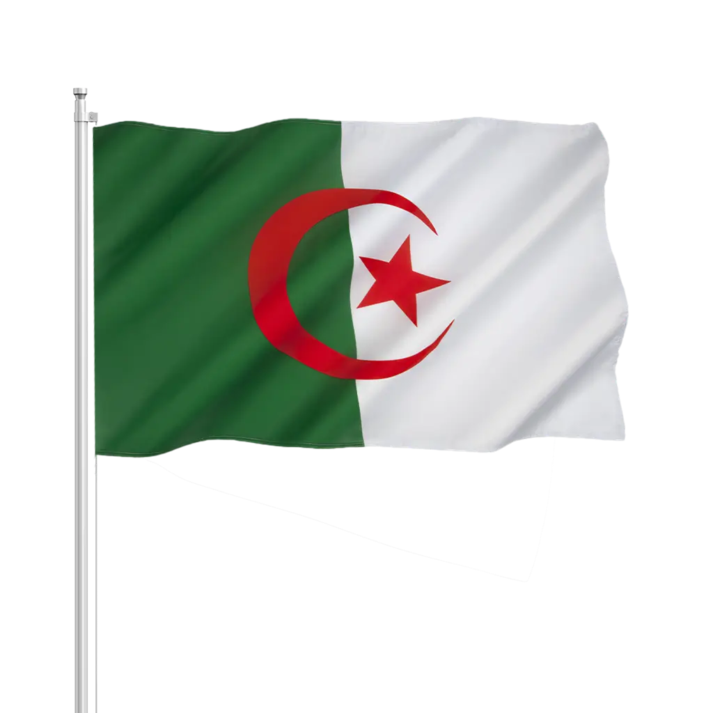 Algerien Flagge 30x45cm mit Stock