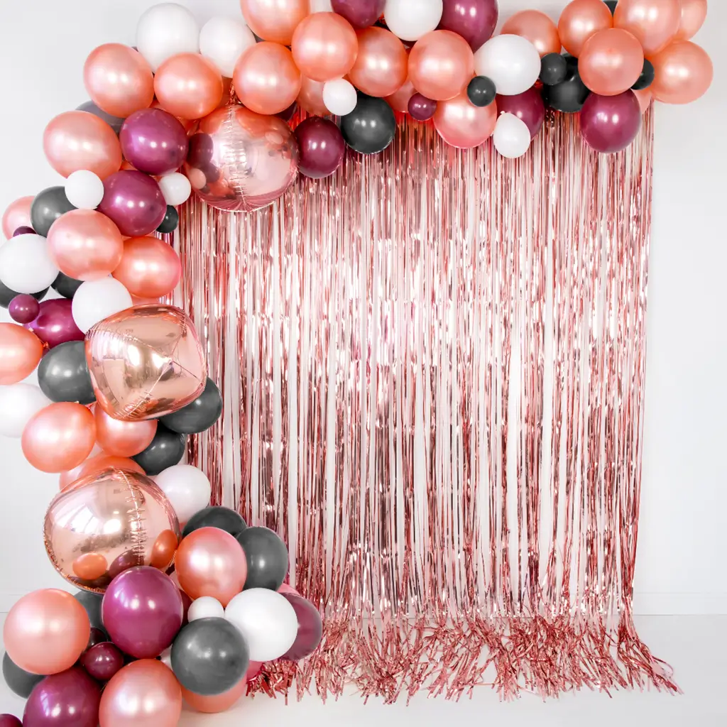 Packung mit 100 rosa-goldenen metallischen Luftballons