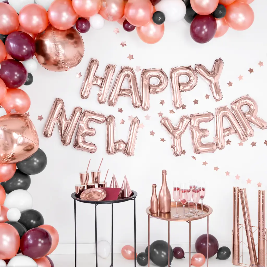 Packung mit 100 rosa-goldenen metallischen Luftballons