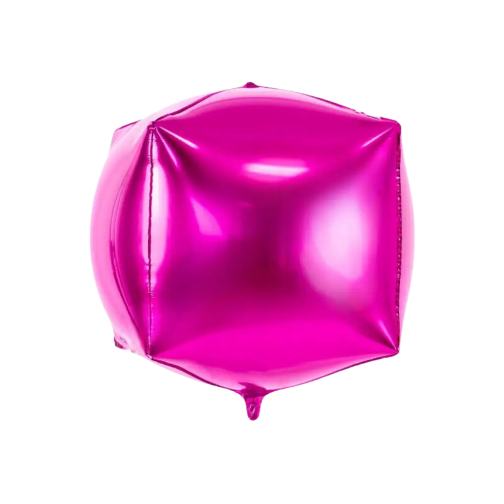 Dunkelrosa Metallwürfel-Ballon