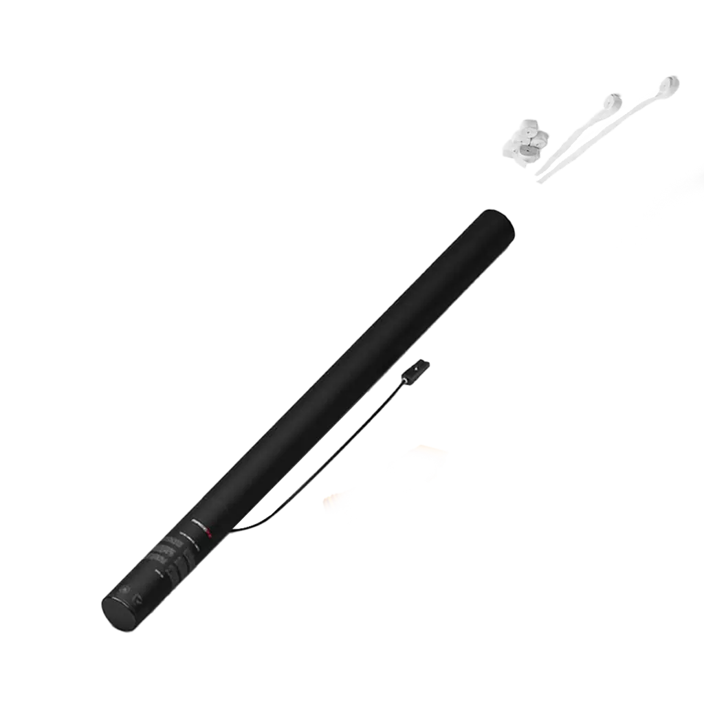 Elektrische Konfetti-Kanone Streamer weiß 80 cm