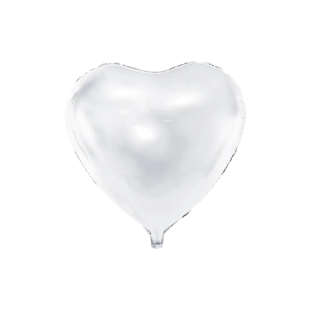 Ballon Herz Weiß Metallic 61cm