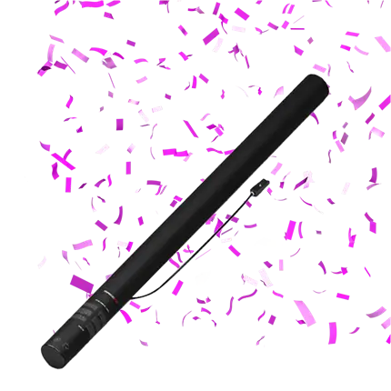 Rosa elektrische Konfetti-Pistole 80 cm