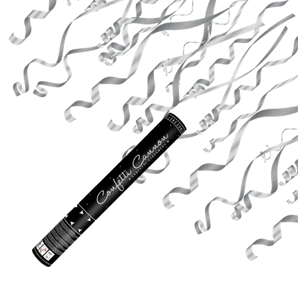 Konfettikanonen 40cm Streamer Silber