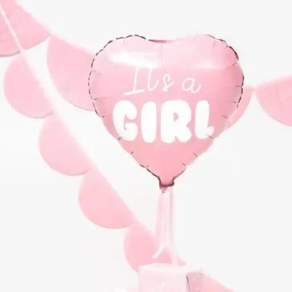 Ballon mit rosa Herz "It's a Girl" 45cm