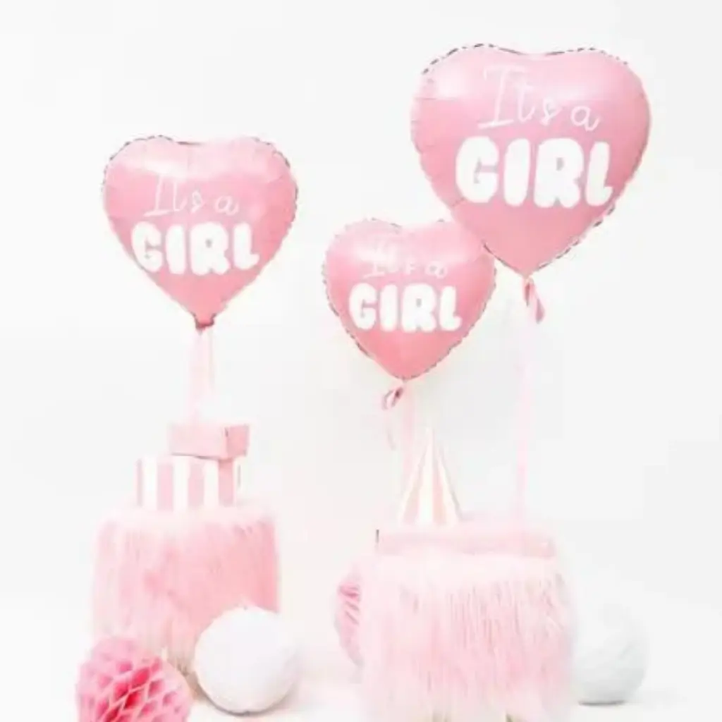 Ballon mit rosa Herz "It's a Girl" 45cm